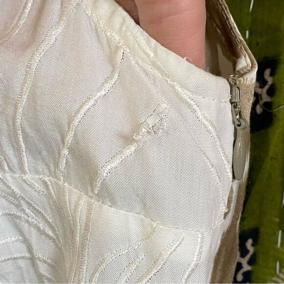 Andree DeLair x Anthropolgie Cream/ Tan Silk-Blend Sleeveless Maxi Dress Size 6 - Picture 8 of 16